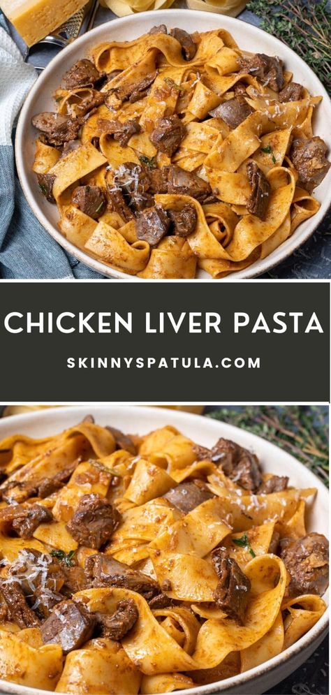 Chicken Liver Pasta Recipes, Chicken Livers And Pasta, Turkey Liver Recipes, Liver Meals, Keto Chicken Liver Recipes, Best Chicken Liver Recipes, Leftover Liver Recipes, Chicken Liver Recipes Baked, Sauteed Chicken Livers Recipe