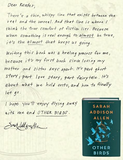 Sarah Addison Allen, Sister Day, Healing Process, Losing Me, Bestselling Author, New York Times, Letting Go, Love Story, All About Time