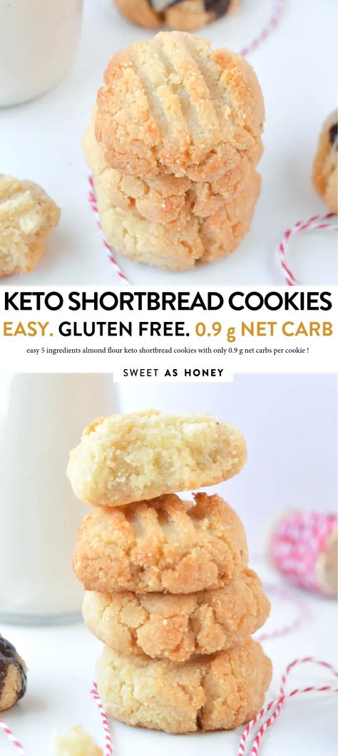 Keto Shortbread Cookies, Cookies With Almond Flour, Keto Shortbread, Keto Butter Cookies, Aip Baking, Lchf Dessert, 200 Calorie, Keto Baking, Almond Flour Cookies