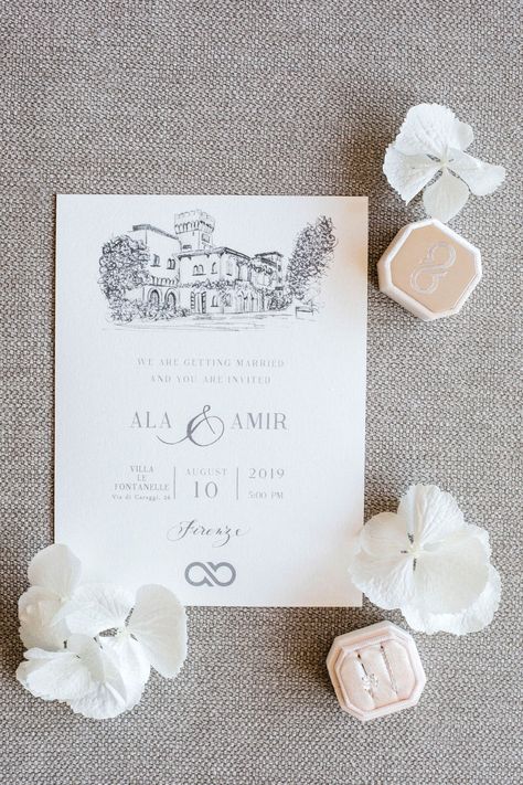 Chateau Wedding Invitation, Wedding Invitations Italian, Serbian Wedding, Italian Wedding Invitations, Painted Wedding Invitation, Tuscan Wedding, Luxury Weddings, Minimalist Wedding Invitations, Neutral Wedding