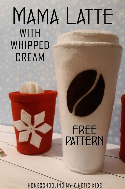 Felt Cup Pattern, Felt Coffee Cup Pattern, Felt Food Free Patterns, Felt Play Food Patterns Free, Felt Food Patterns Free Templates, Felt Kitchen, Felt Food Patterns Free, Felt Food Pattern, Adult Activities