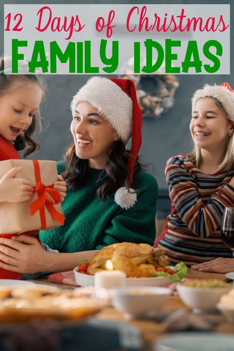 Choose your favorite family advent activities with dozens of memorable 12 Days of Christmas Ideas of famillies to do together! How To Celebrate 12 Days Of Christmas, 12 Days Of Christmas Activities Families, 12 Days Of Christmas Traditions, 12 Days Of Christmas Family Activities, 12 Days Of Christmas Decorating Ideas, Christmas Day Activities Families, Christmas Family Tradition Ideas, Twelve Days Of Christmas Ideas, Christmas Day Activities