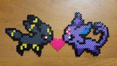 Umbreon Umbreon Espeon, Umbreon And Espeon, Grid Art, Pokemon Umbreon, Harry Potter Crochet, Pokemon Perler, Pokemon Bead, Kandi Ideas, Perler Art