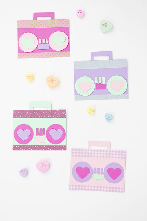 DIY Boom Box Valentines (With Free Printable) - make my heart go boom boom Box Printable, Boom Box, Valentine Box, Boom Boom, Free Printable, Free Printables, My Heart, Make Your Own, Valentines Day