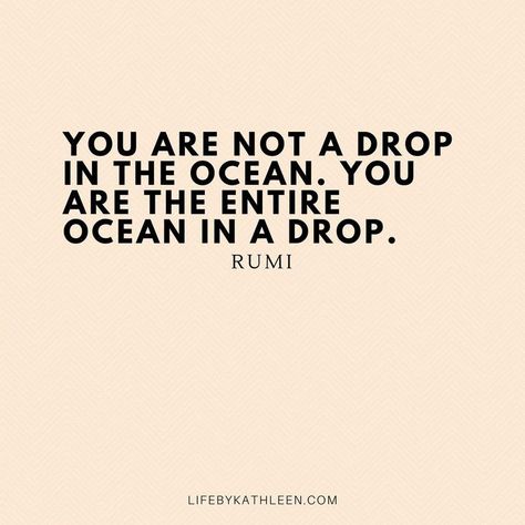 Gratitude Poems, Quotes Rumi, A Drop In The Ocean, Sea Quotes, So You, Rumi Poetry, Poetry Lovers, Magic Quotes, Picture Tutorial