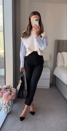 Shirts For Women 2023, Workwear Women, Vest Outfits For Women, Professional Workwear, Interview Outfits, Trousers Outfit, Professional Outfits Women, Stylish Work Attire, Corporate Outfits