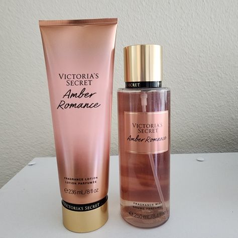 Vs Amber Romance Set Victoria's Secret Victoria Secret Vanilla, Rose Body Lotion, Amber Romance, Victoria Secret Body Mist, Victoria Secret Lotion, Pure Seduction, Victoria Secret Fragrances, Fragrance Lotion, Perfume Set