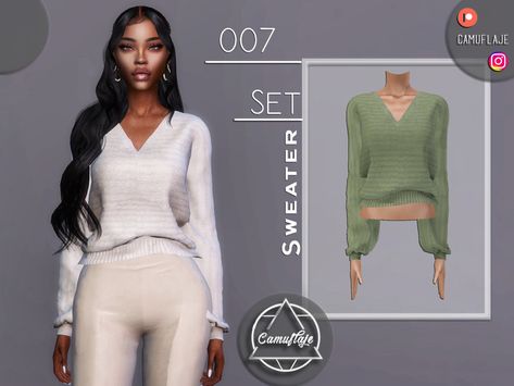 Sims 4 Cc Clothes Sweaters, Sims 4 Cc Sweaters, Sims 4 Sweater Cc, Womens White Sweater, Alpha Cc, Pretty Cardigans, Sims 4 Studio, 4 Characters, Sims Ideas