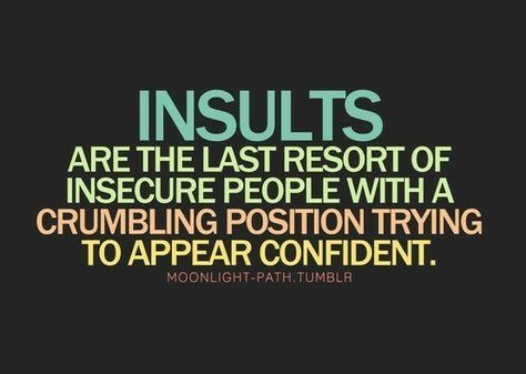 Maybe someday these insecure people will move on and focus on themselves... it's so sad to see "adults" that are so miserable, they become obsessed and delusional because of jealousy. Channel that energy on yourself and your own life. Perhaps then you can have some happiness... Insecure People Quotes, Insecure People, 15th Quotes, Name Calling, People Quotes, A Quote, New People, The Words, Great Quotes