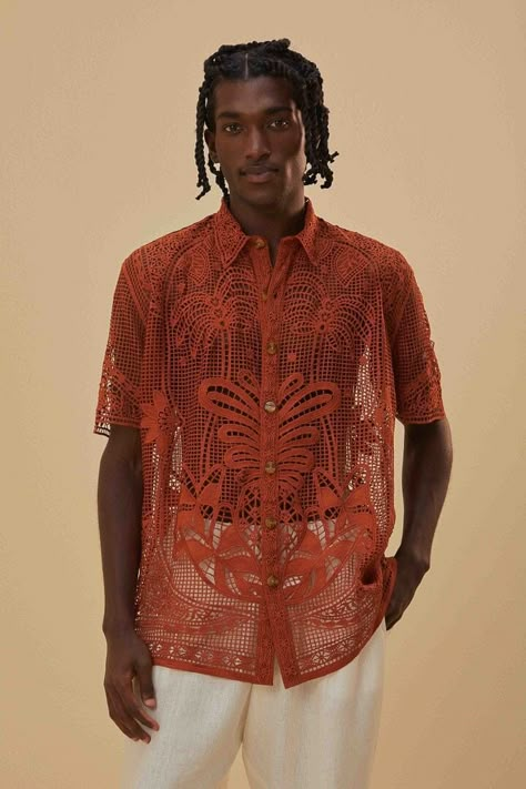 Rio Brazil, Tropical Fashion, Mens Outfit Inspiration, Fire Fits, Printed Dresses, Guipure Lace, Farm Rio, Flora And Fauna, Men's Wear