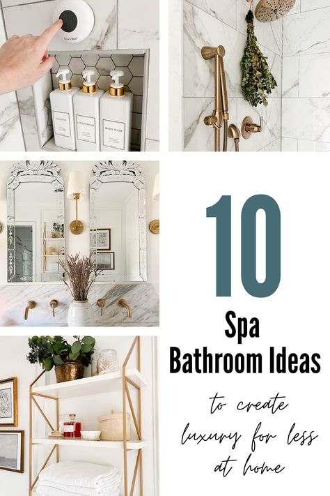 Make Bathroom Look Like A Spa, Spa Bathroom Ideas Rental, Sea Salt Bathroom Decor, Business Bathroom Ideas Modern, Diy Bathroom Spa Ideas, Spa Style Bathroom Ideas Modern, Home Spa Shower Ideas, How To Make My Bathroom Look Like A Spa, Spa Master Bathrooms 2022