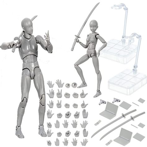 PRICES MAY VARY. Variety of Accessories: The action figure set include accessories kit that you need to create a masterpiece: Model gun, sword, cellphone, laptop, different gestures and special display base. The action figure model measures roughly 5.9 inches tall. Drawing Figure Flexible Figure: This elegant pack of 6''(15cm) mannequins is made from PVC and is also jointed so you can position them in the pose you require. Each mannequin is on a metal pole and stand which is fully Posable. Drawi Action Figure Drawing, Drawing Mannequin, Mannequin Drawing, 3d Pose, Drawing Figures, Male Drawing, Drawing Models, Drawings Tutorials, Metal Pole