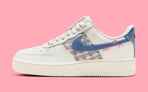 Nike Air Force 1 Low "Just Do It" Denim Boucle FJ7740-141 Release Date Denim Skirt Outfit, Denim Skirt Outfits, Nike Air Force 1 07, Nike Air Force 1 Low, Air Jordan 3, Jordan 3, Nike Blazer, Air Force 1 Low, Nike Air Force 1