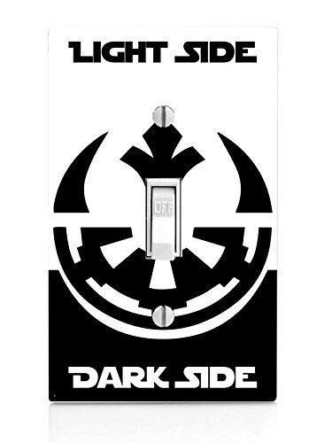 Light Side Dark Side Light Switch Plate -- See this great product.(It is Amazon affiliate link) #StarWarsIdeas Star Wars Light Switch, Star Wars Themed Bathroom, Star Wars Bathroom, Star Wars Quilt, Decorative Light Switch Covers, Star Wars Light, Dark Side Star Wars, Star Night Light, Old Plates