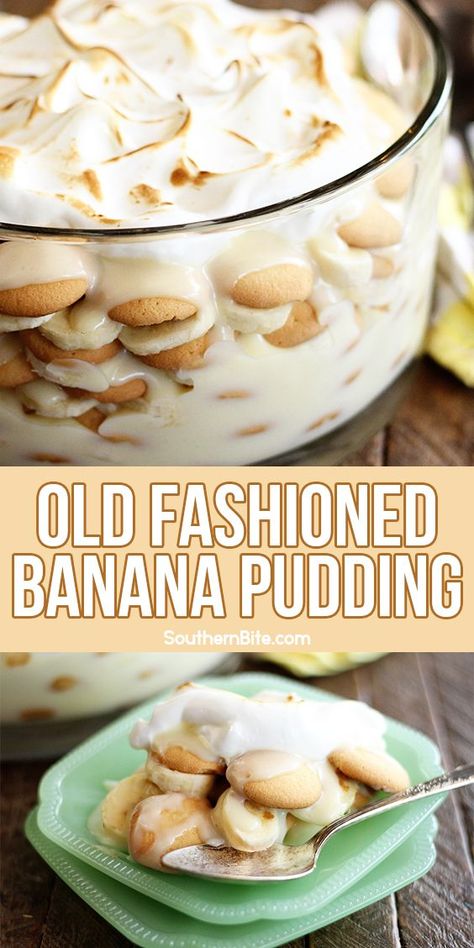 This classic recipe for Old Fashioned Banana Pudding is a family favorite. Bananas, vanilla wafers, and homemade custard make this a true Southern favorite! #banana #pudding #recipe #easy #southern Easy Banana Pudding Recipe, Old Fashioned Banana Pudding, Dessert Easter, Homemade Banana Pudding Recipe, Magnolia Bakery Banana Pudding, Banana Pudding Desserts, Easy Banana Pudding, Southern Banana Pudding, Banana Pudding Recipe