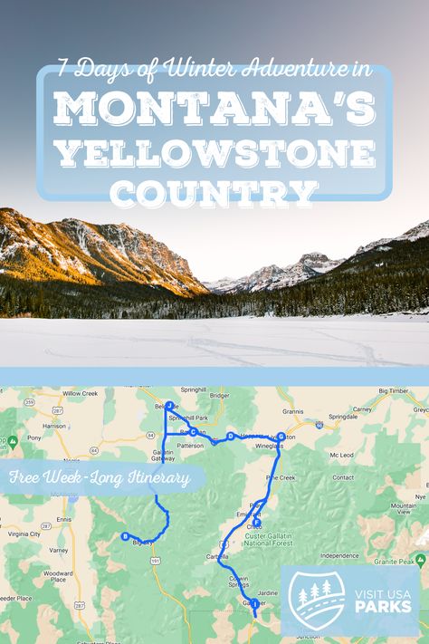 7 Days of Winter Adventure in Montana’s Yellowstone Country Places To See In Montana, National Parks America, Montana Travel, Trip Destinations, Winter Trip, Visit Usa, Travel Bucket List Usa, Us Road Trip, Usa Travel Guide