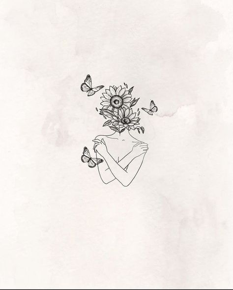 Small Body Positive Tattoos, Self Love Half Sleeve Tattoo, Self Love Sunflower Tattoo, Still Growing Wallpaper, Tattoo Ideas Female Growth, Lotus Head Tattoo, Self Love Outline, Self Love Line Tattoo, Growing Tattoos For Women