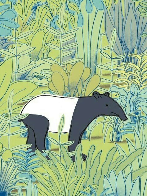 Tapir Illustration, Jungle Animal Art, Photo Stand, African Animals, Open Ended, Publishing Company, Jungle Animals, Childrens Illustrations, Children's Book Illustration