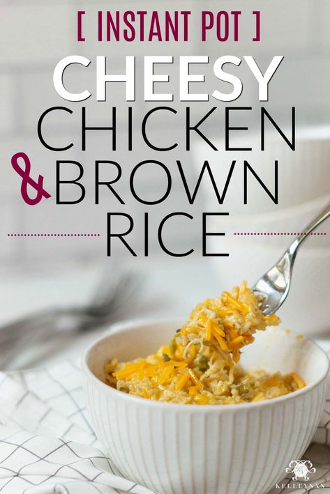 Pressure Cooker Cheesy Chicken & Brown Rice Recipe Instapot Chicken And Brown Rice, Instant Pot Chicken Brown Rice Recipes, Instant Pot Chicken And Brown Rice Recipes, Instant Pot Chicken Brown Rice, Instant Pot Brown Rice And Chicken, Fresh Chicken Recipes, Chicken Brown Rice, Brown Rice Recipe, Pinterest Food