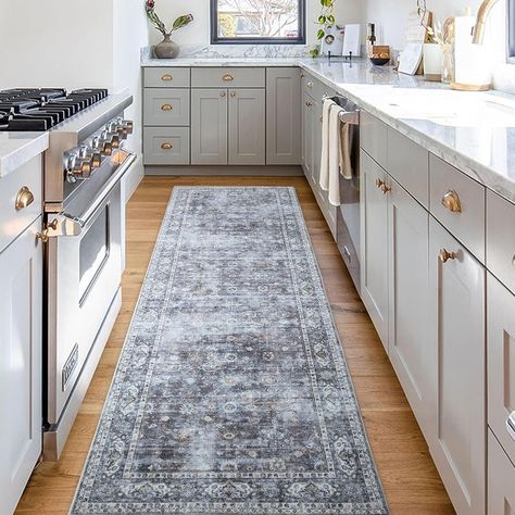 Large Throw Rugs, Farmhouse Kitchen Rugs, Grey Floor, Kitchen Rugs Washable, Bohemian Kitchen, Bohemian Rugs, Floral Carpet, Kitchen Rugs And Mats, Laundry Room Rugs