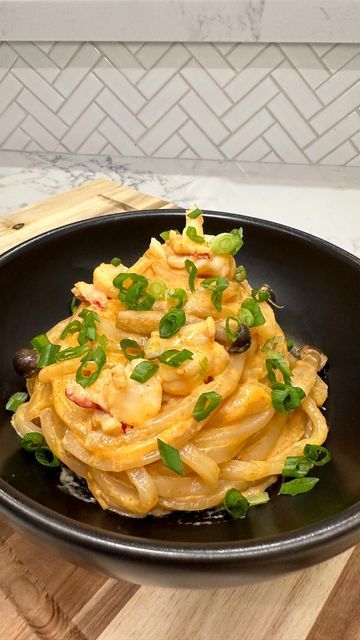 Julia Vuong on Instagram: "CREAMY LOBSTER UDON 🦞 This bowl of creamy lobster udon was a dream come true made using @betterthanbouillon Lobster Base. Ingredients (2 servings): -2 packs of udon -3 garlic cloves -1 cup shimeji mushrooms -2 tsp Better Than Bouillon Lobster Base -1 cup milk -1 lobster tail (optional) -3 tbsp green onions ENJOY! #ad #udon #lobster #creamyudon #dinnerideas #easyrecipe #budgetfriendly #deliciousfood #cookingreels" Recipes Using Better Than Bouillon Lobster Base, Bouillon Recipe, Lobster Tail, Udon Noodles, Lobster Tails, Asian Foods, A Dream Come True, Green Onions, Dream Come True