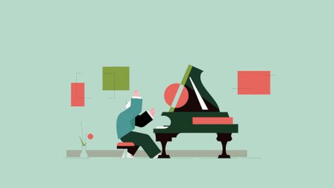 Piano Animation, Explainer Animation, The Pianist, Loop Animation, Motion Graphic Design, Motion Art, Short Animation, Motion Designer, Video Motion