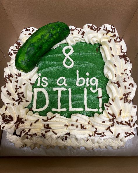 Pickle Cake Ideas, Pickle Cake, Pickle Birthday, Pickle Party, Baked Goodies, Birthday Themes, Dill Pickle, Grad Party, Grad Parties