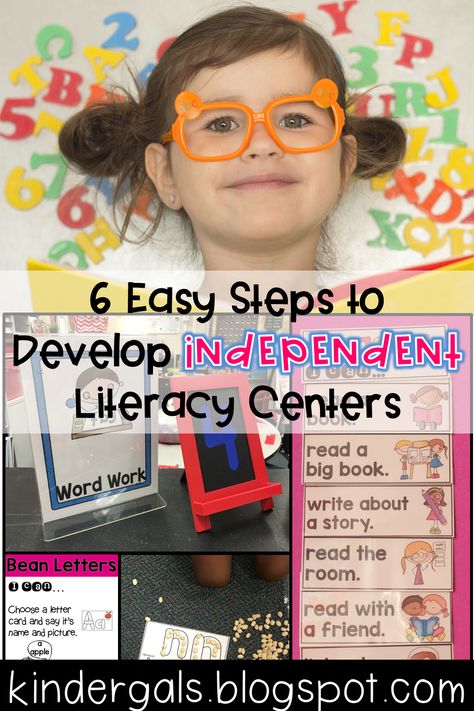 Have you tried a million different systems to set up literacy centers in your room and you still can't seem to get it just right? Read my 6 easy steps  to develop independent literacy centers. Centers First Grade, Centers Kindergarten, Lucy Calkins, Guided Reading Kindergarten, Literacy Centers Kindergarten, Reading Anchor Charts, Homeschool Tips, Kindergarten Centers, Kindergarten Ideas