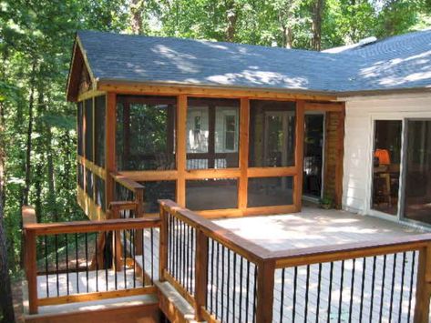 Porch Kits, Screened Porch Designs, House Porch, Screened In Deck, Porch Addition, Building A Porch, Composite Deck, Screen Porch, Sunrooms