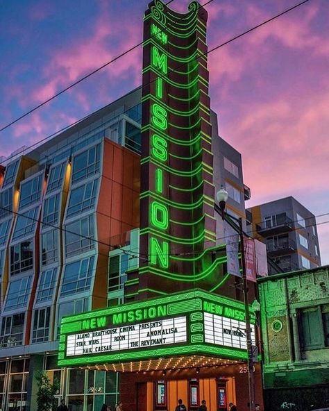 @dothebay taking beautiful shots of New Mission theater #SF. Thanks for the feature and for stopping by!  #sanfrancisco #missionsf #dothebay by drafthouse Alamo Drafthouse Cinema, Alamo Drafthouse, Grad Photoshoot, Visual Poetry, San Fran, California Dreaming, Cityscape, Landscape Photography, Theater