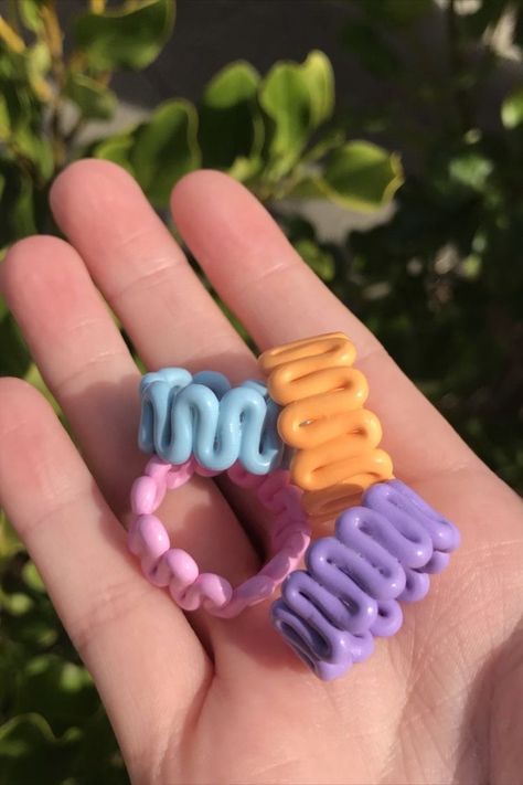 Fimo Ring, Diy Clay Rings, Diy Fimo, Polymer Clay Ring, Diy Projektit, Tanah Liat, Indie Jewelry, Clay Diy Projects, How To Make Clay