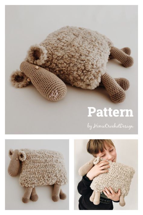 Free Amigurumi Plush Pattern, Crochet Baby Pillow, Crochet Animal Pillow Pattern, Crochet Pillow Animal, Knitted Animal Pillows, Amigurumi Pillow Animal, Crochet Animal Pillow, Crochet Patterns Stuffed Animals, Plush Crochet Pattern Free