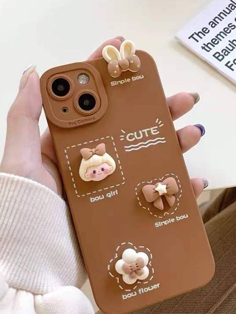 Multicolor    TPU Cartoon Phone Cases Embellished   Phone/Pad Accessories Girls Phone Cover, Decor Phone Case, Cartoon Phone Cases, Diy Phone Case Design, 3d Iphone Cases, 3d Phone Cases, Kawaii Phone, Girl Phone Cases, Kawaii Phone Case