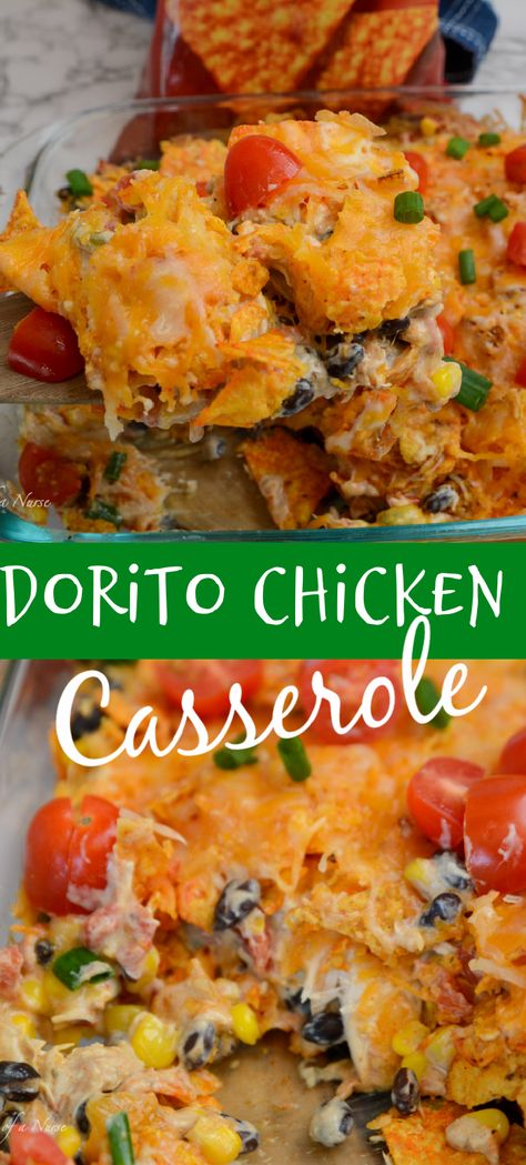 This Ultimate Chicken Dorito Casserole recipe combines rotisserie chicken, black beans, Rotel, cream of chicken soup, sour cream, taco seasoning, and of course Doritos to make the most creamy casserole you have ever tasted. Chicken Dorito Casserole Recipe, Chicken Dorito, Doritos Recipes, Creamy Casserole, Chicken Taco Casserole, Chicken Dorito Casserole, Blue Recipes, Recipes Using Rotisserie Chicken, Dorito Chicken