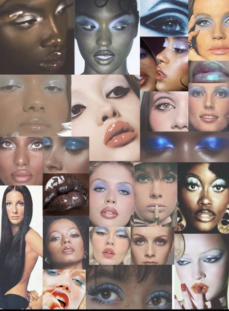 2000s Korean Makeup, 20s Makeup Look, 2000s Makeup Looks, 20s Makeup, Magazine Makeup, 70s Makeup, Brown Skin Makeup, Cool Makeup Looks, Ethereal Makeup