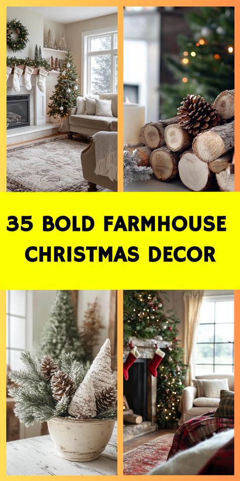 Bring the charm of a country Christmas to your home with farmhouse decor. Use vintage-inspired ornaments, burlap ribbons, and natural wreaths to set a cozy mood. Explore 35 festive hairstyles to complement your rustic decor. Celebrate the season with farmhouse elegance. Country Chic Christmas Decor, Country Christmas Decorations Farmhouse, Rustic Farmhouse Christmas Tree Ideas, Christmas Farmhouse Decor Ideas, Christmas Decor Farmhouse Style, Farmhouse Christmas Tree Ideas, Rustic Farmhouse Christmas Tree, Farmhouse Christmas Decor Ideas Diy, Natural Wreaths