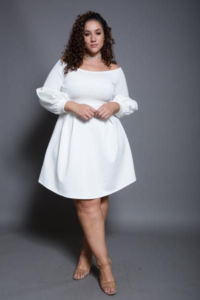 White Dress Plus Size Classy, Dress Outfit Fall, Women Gown, Gown Designs, Plus Size Long Dresses, Long Sleeve Skater Dress, Full Figure Fashion, Big Girl Fashion, Beautiful Dresses For Women