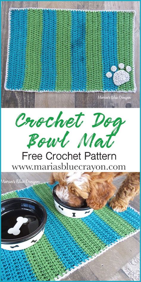 Free Crochet Pattern for a Dog Bowl Mat. #pets #crochet #pattern #easy #free #freepattern #dogbowl #mat #dogdish #pet #DIY Crochet Dog Toys Free Pattern, Crochet For Dogs, Syprosjekter For Nybegynnere, Pattern Sweaters, Sewing Animals, Crochet Rug Patterns Free, Knitting Patterns Free Dog, Crochet Beginners, Pet Diy