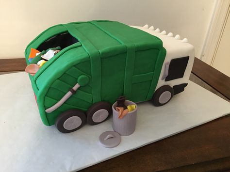 Recycling Truck Cake, Bin Lorry Cake, Trash Truck Birthday Cake, Lorry Cake, Truck Birthday Cake, Truck Birthday Cakes, Trash Truck, Truck Cake, Truck Cakes