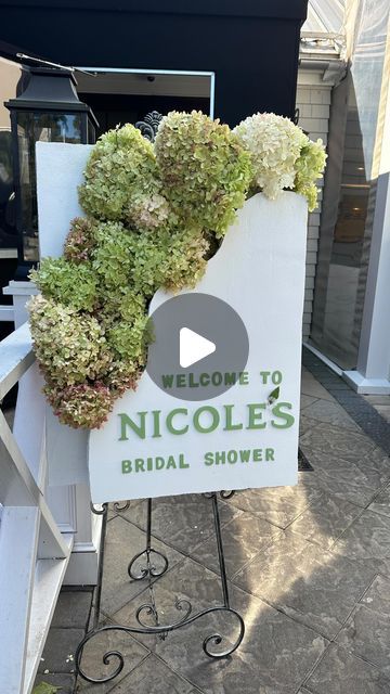 Christina Clericuzio on Instagram: "DIY a bridal shower welcome sign with me!💐

How do you think it came out?? 

#bridalshower #bridalshowerdecor #diyonabudget #2024bride #foamboard #flowerarrangement #welcomesign #maidofhonorduties" Welcome To Bridal Shower Sign Diy, Diy Bridal Shower Signs Entrance, Green Wall Bridal Shower Decor, Wedding Shower Door Hanger, Plexiglass Bridal Shower Sign, Wedding List, Bridal Shower Diy, Curved Staircase, Bridal Shower Welcome Sign