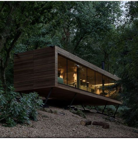 Chalet Design, Prefab Cabins, Glazed Walls, Timber Structure, Zaha Hadid Architects, Glass Facades, Wood Siding, Cabin In The Woods, East Sussex