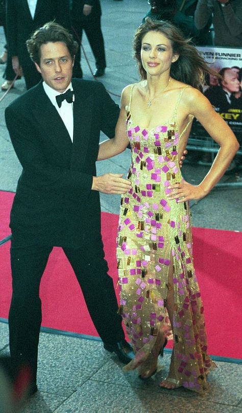 Hugh Grant, Joan Collins, The Royals, Elizabeth Hurley, Take A Break, Royals, Strapless Dress Formal, Tiara, Red Carpet