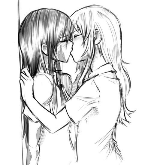 u can see me what i wish i can do to my gf :( Kissing Sketches, Kissing Sketch, Anime Base Couple, Mei Citrus, Drawings Of People Kissing, Kiss Sketch, Couple Reference, Hugging Drawing, Sketches Anime