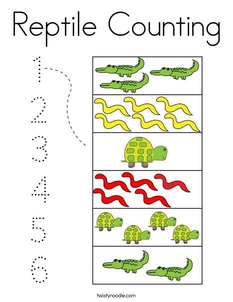 Reptile Counting Coloring Page - Twisty Noodle Preschool Lizard Activities, Reptiles Theme Preschool Activities, Reptile Worksheets Preschool, Reptile Preschool Crafts, Reptiles And Amphibians Preschool, Reptiles Activities For Preschool, Reptile Activities For Kids, Reptile Activities For Preschool, Reptile Activities