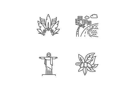 Brazil Tatoos, South America Tattoo Ideas, Christ The Redeemer Tattoo, Brazil Tattoo Ideas, Brazil Tattoo, Design Apps, Outline Illustration, Christ The Redeemer, Pixel Perfect