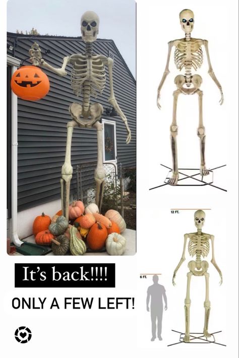 12 ft. Giant-Sized Inferno Pumpkin Skeleton with LifeEyes(TM) LCD Eyes Eyes Unique, Giant Skeleton, Pumpkin Skeleton, Creative Content, Unique Halloween, Rattles, Favorite Holiday, Halloween Decor, Halloween Decorations