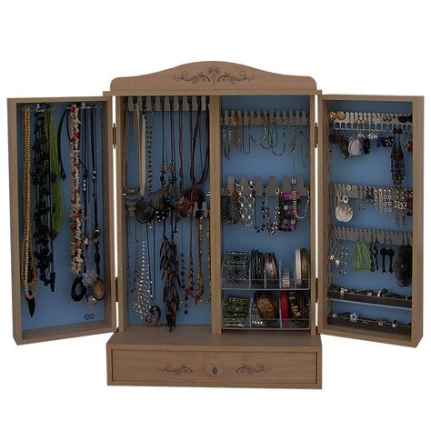 joyero pepisworld Jewerly Box Diy, Jewelry Display Booth, Handmade Jewelry Display, Craft Closet Organization, Jewerly Organizer, Jewelry Closet, Jewelry Storage Diy, Dressing Table Storage, Jewellery Holder