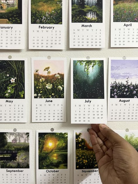 Aesthetic Calendar Ideas, Desk Calendar Design Creative, Diy Calendar Ideas, Painted Calendar, Paint Calendar, Calligraphy Calendar, Picture Calendar, Handmade Calendar, Photography Calendar