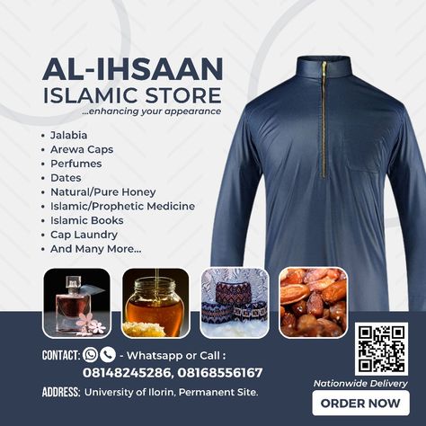 A social media flyer design Islamic Store, Store Flyers, Pure Honey, Food Design, Store Design, Flyer Design, Medicine, Social Media, Pure Products