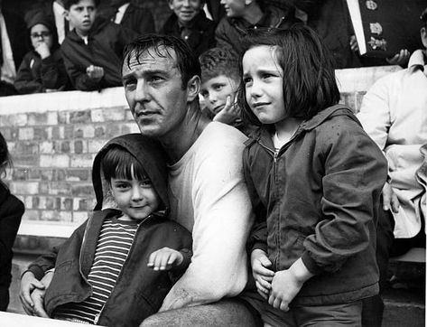 Footballer Jimmy Greaves of Tottenham Hotspur watches a football match with his children. Jimmy Greaves, Tottenham Hotspur Fc, English Football, Halcyon Days, Football Match, A Football, Tottenham Hotspur, Still Image, Magazine Cover